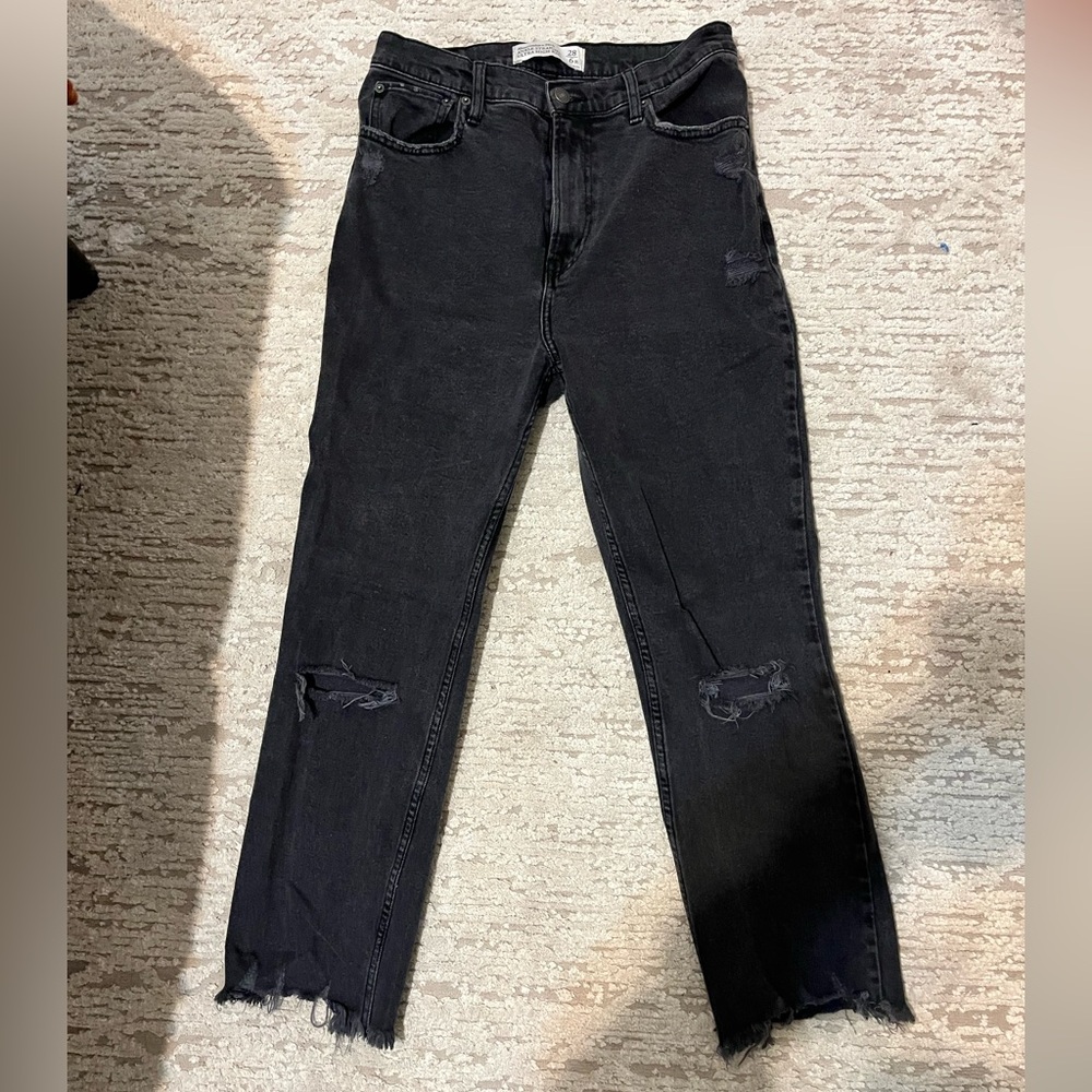 Abercrombie Ankle Straight Ultra Hi Rise Jeans